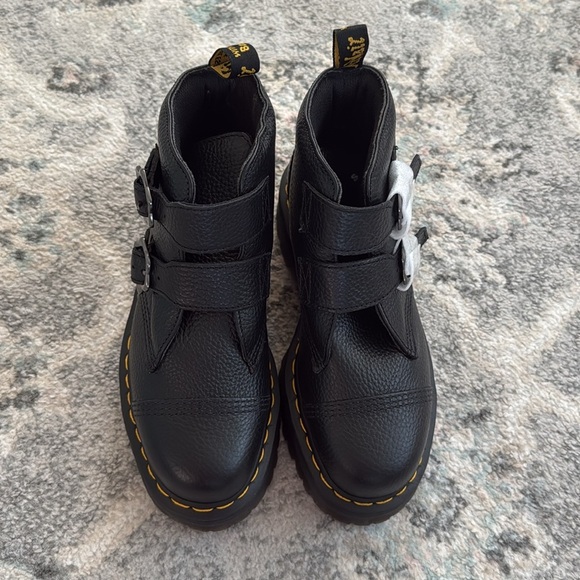 Dr. Martens Devon Flower Leather Boots in Black - Picture 2 of 11